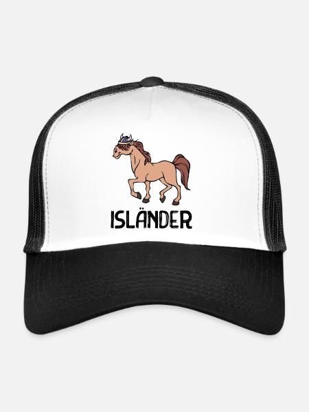 Isländer Pferdenarr Trab Islandpferde Spruch - Trucker Cap - Weiß/Schwarz