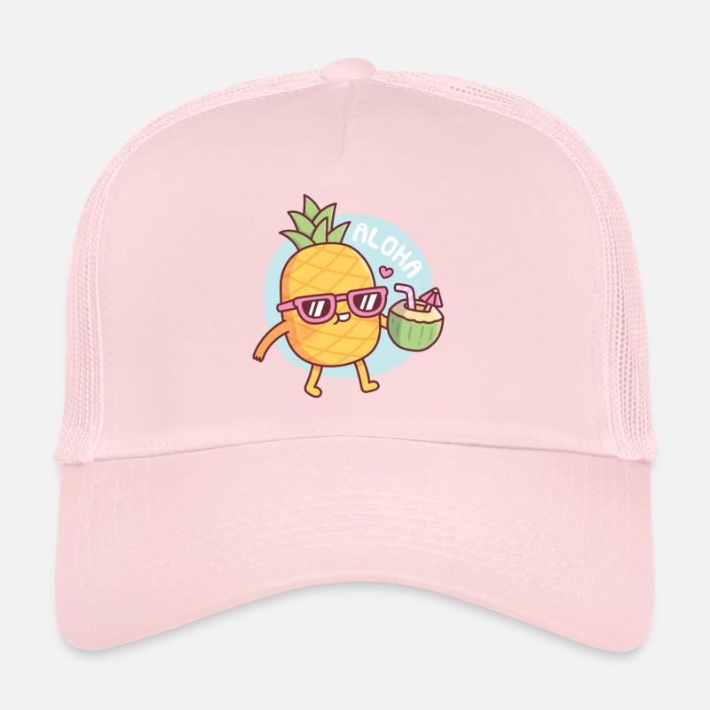 Ananas Aloha avec lunettes de soleil et eau de Casquette trucker 