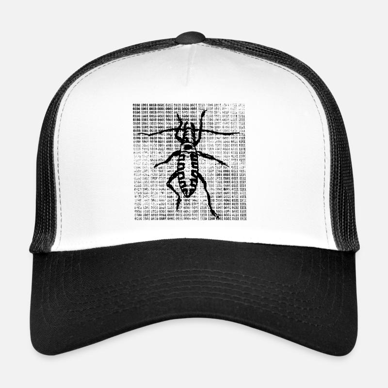 Bit worm - digital worm - Trucker Cap - white/black