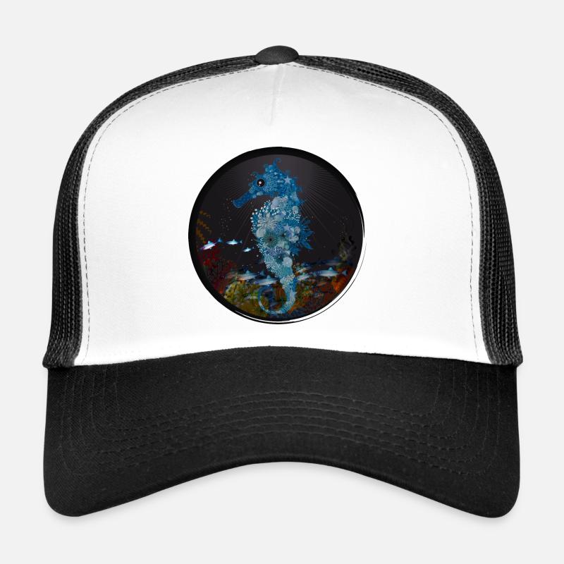 hippocampe bleu dans le monde sous-marin Casquette trucker 