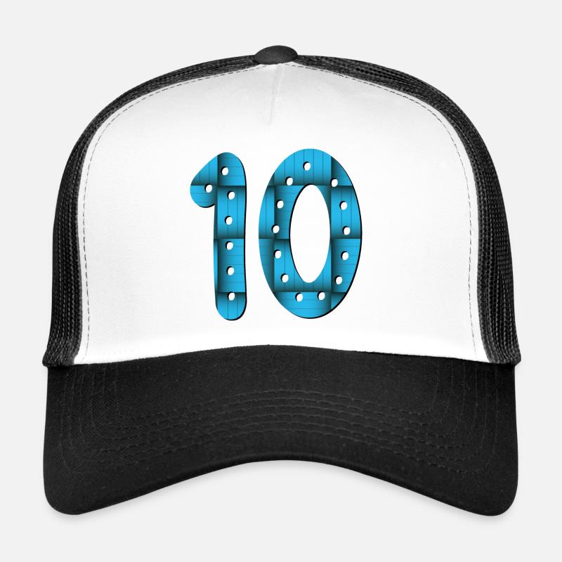 Number 10 - TEN - 10th birthday Trucker Cap