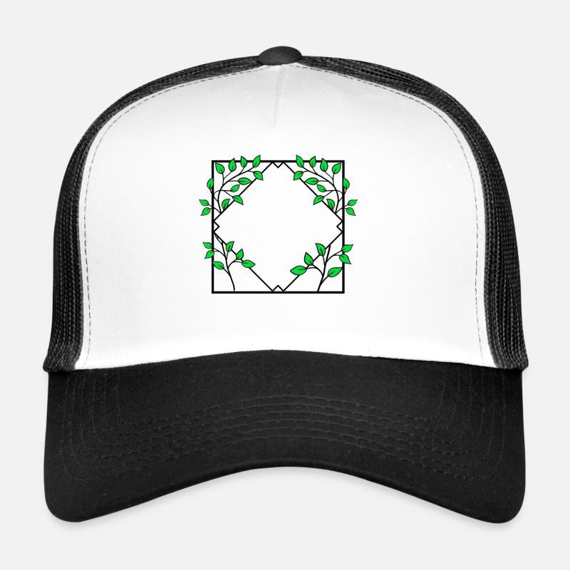 Square frame with branches decoration Trucker Cap