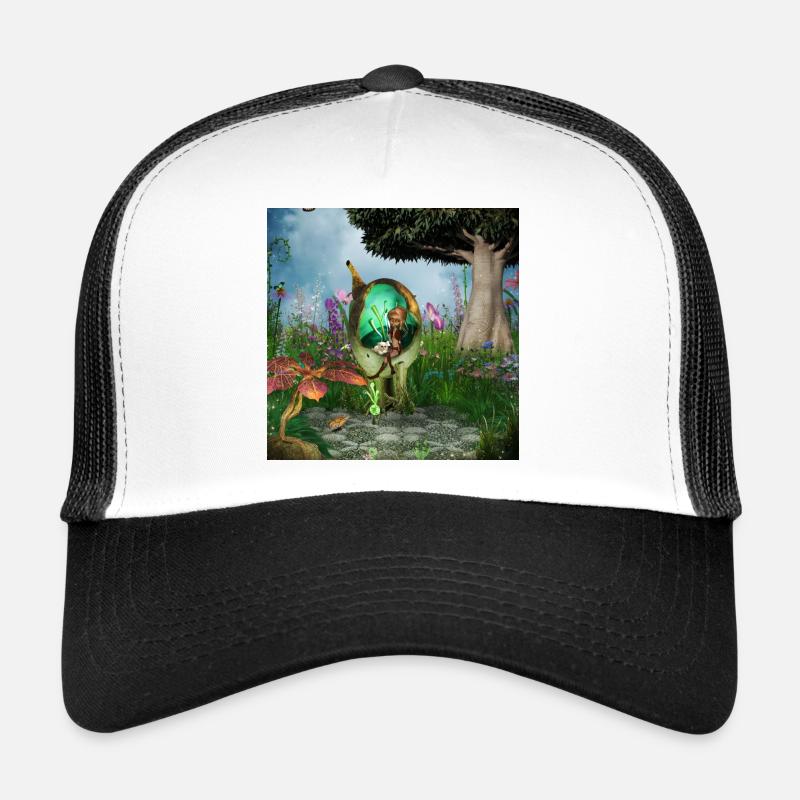 Petite fée avec son chat Casquette trucker 