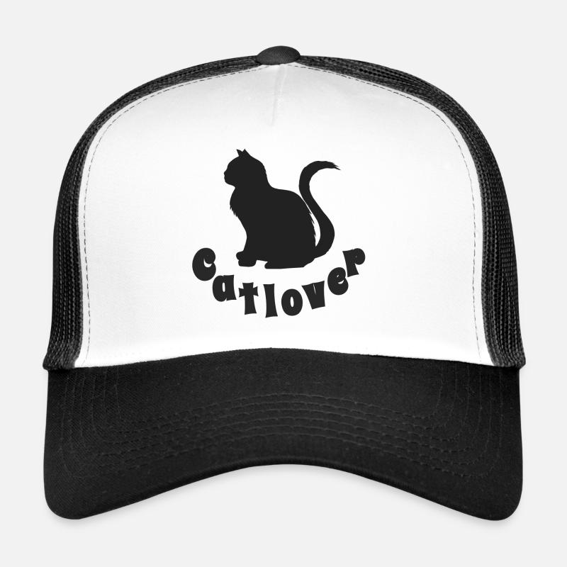 Catlover, Silhouette, Typographie, Samtpfote Trucker Cap