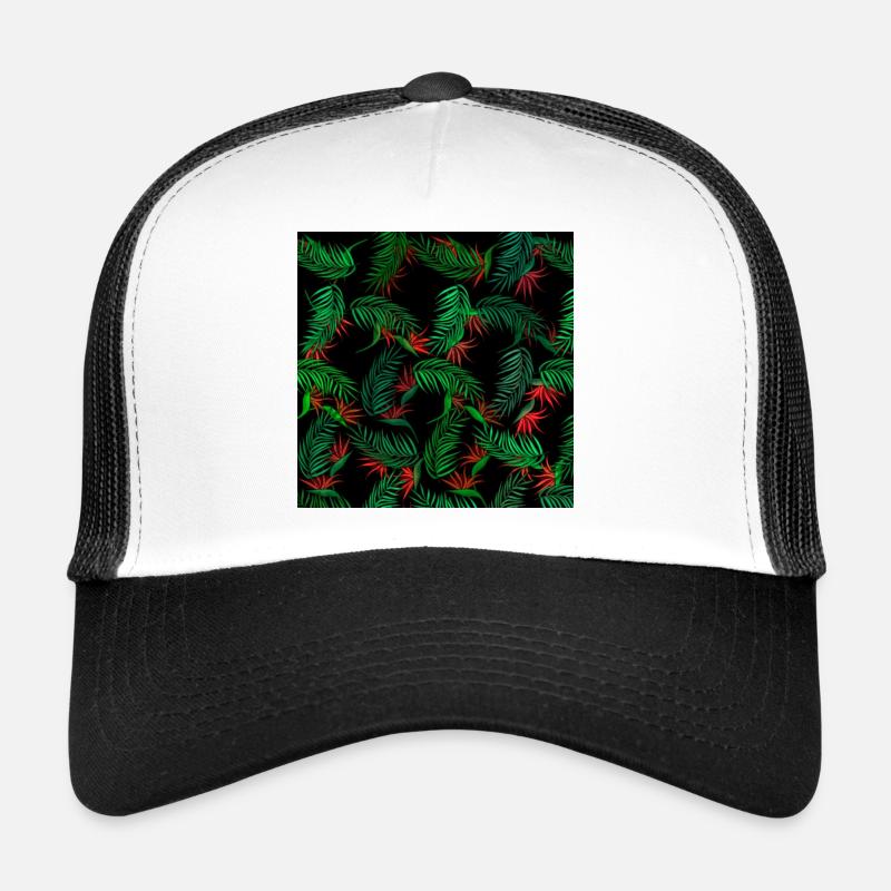 Palm trees and flowers pattern Trucker Cap