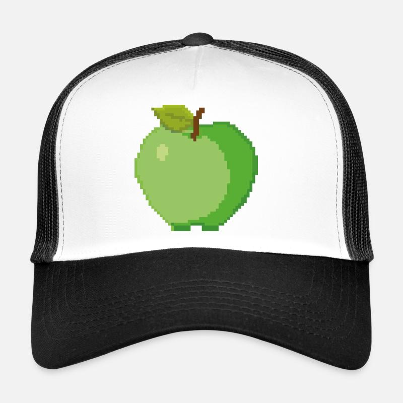 Retro Pixel Green Apple Trucker Cap