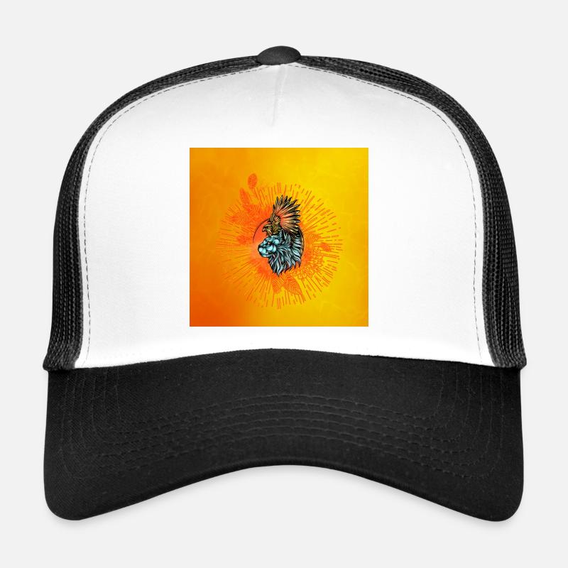 Toller Vogel und schicke Katze - Trucker Cap - Weiß/Schwarz
