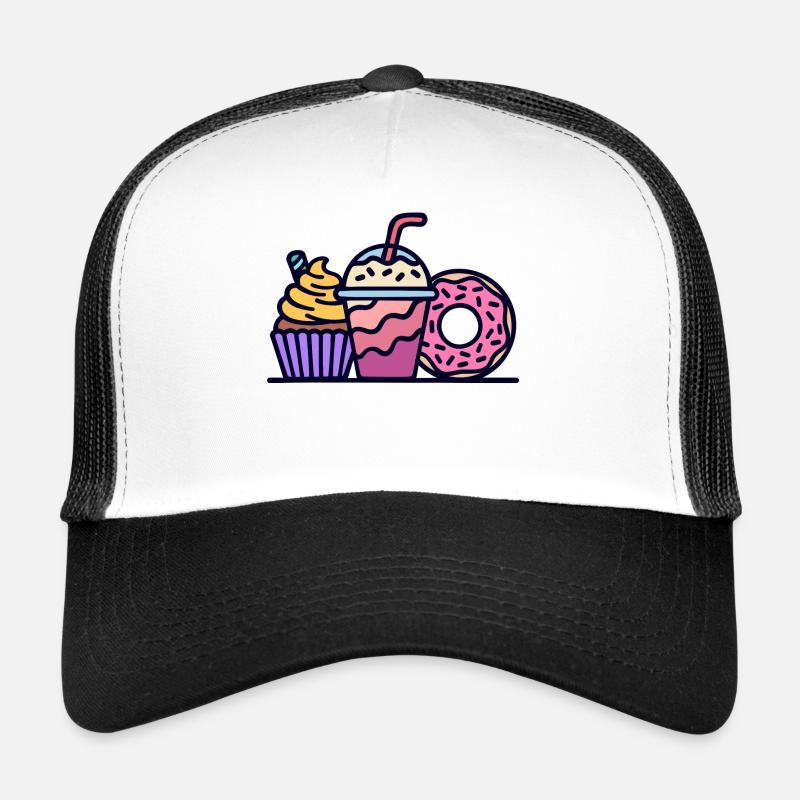 Bonbons Cupcake Donut Snack dent sucrée Casquette trucker 