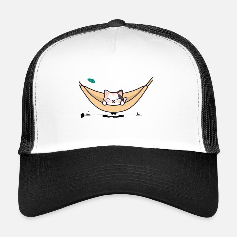Kawai hammock cat Trucker Cap