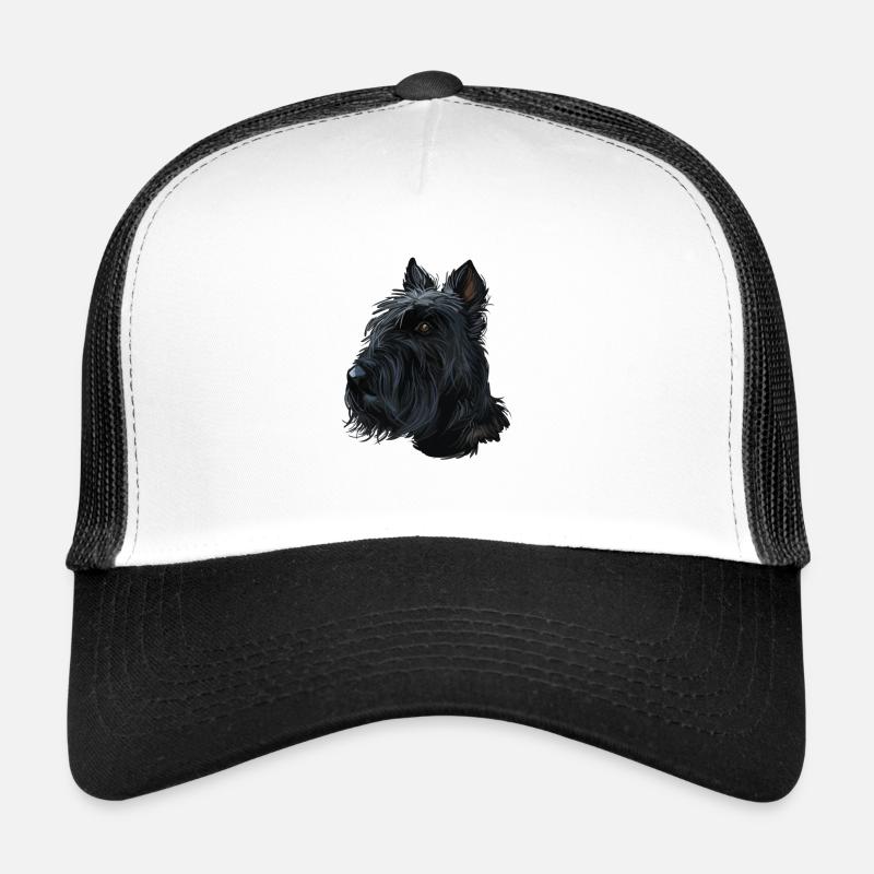 Illustration de l’aquarelle du chien Scottish Terrier Casquette trucker 
