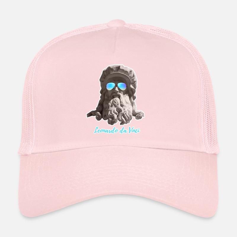 Leonardo da Vinci Buste en lunettes - drôle Casquette trucker 