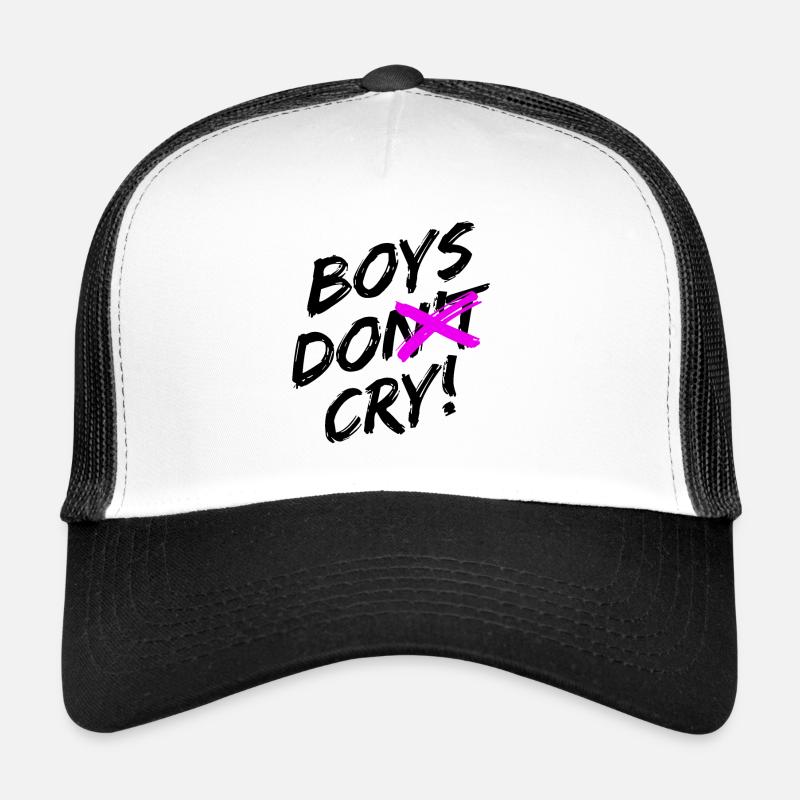 Boys Do Cry! Schwarzes Design - Trucker Cap - Weiß/Schwarz