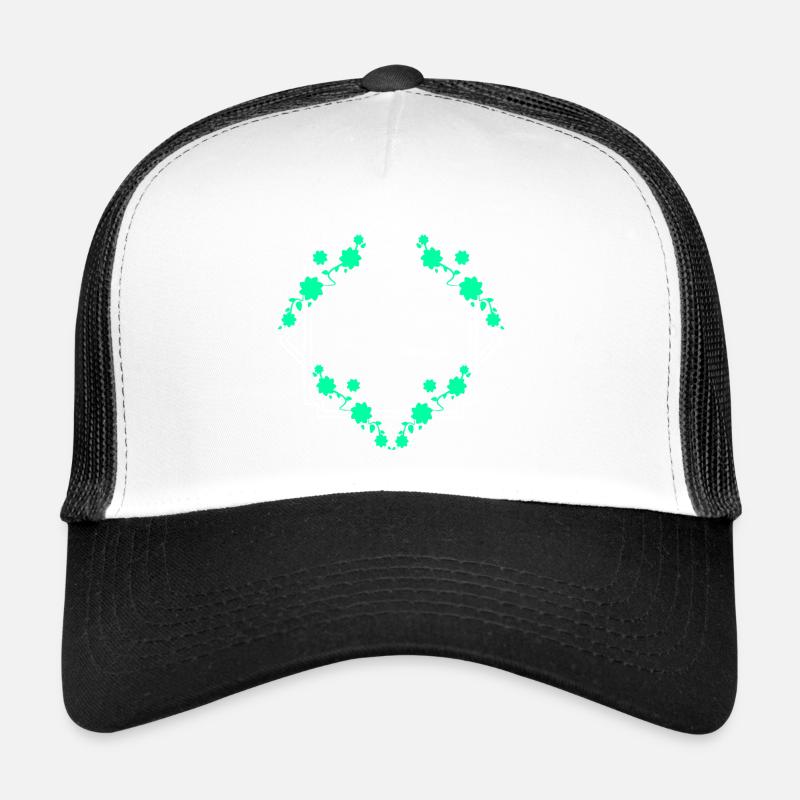 Cadre carré avec décoration en feuille Casquette trucker 