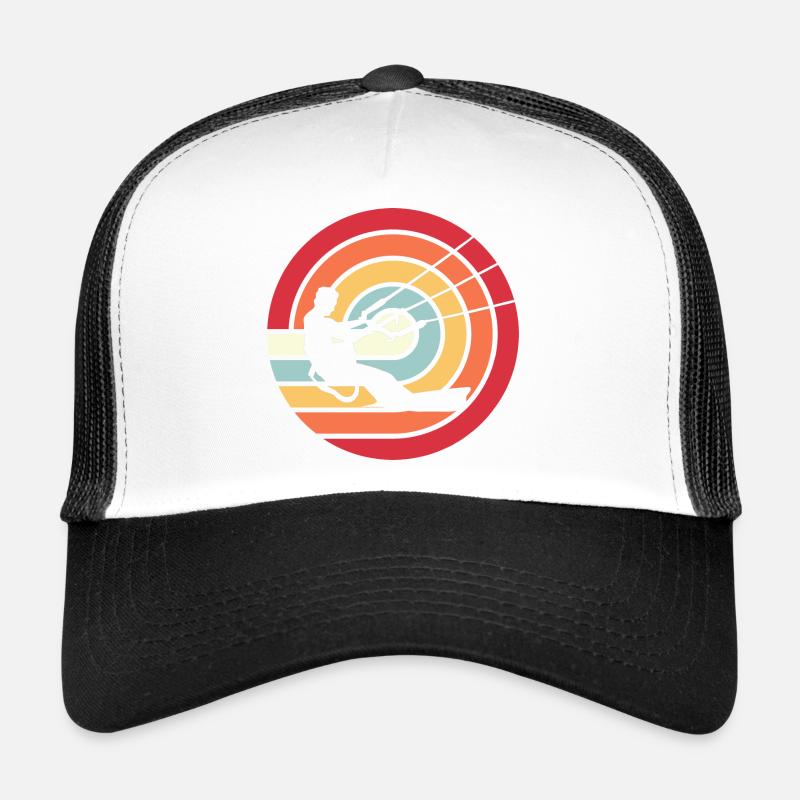 Kitesurfen Kitesurf Kitesurfer Kiteboard Retro Vin - Trucker Cap - Weiß/Schwarz
