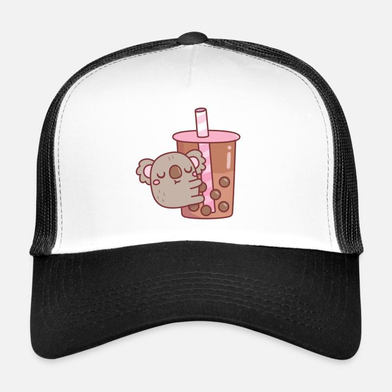 Mignon Chubby Koala Bear Hugging Bubble Tea Casquette trucker 