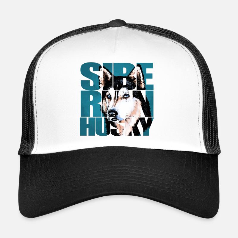 Siberian Husky Portrait - Trucker Cap - Weiß/Schwarz