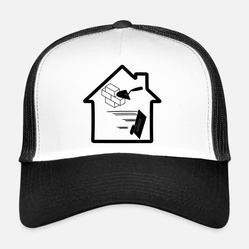Maçon stuc outil logo maison bâtiment 2 Casquette trucker 