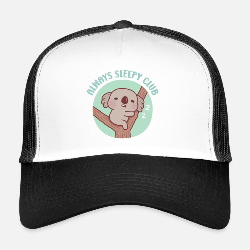Cute Sleeping Koala Always Sleepy Club Funny Trucker Cap