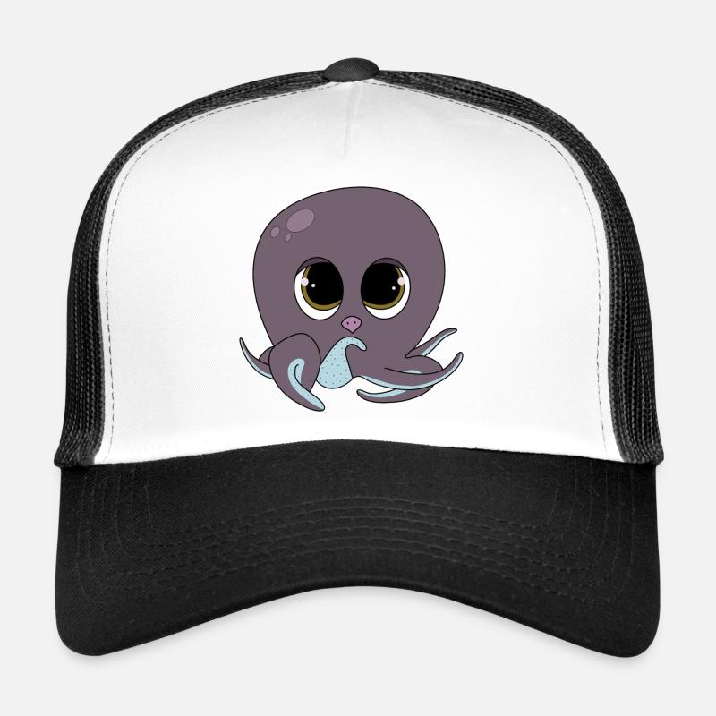 Cute Octopus - Trucker Cap - Weiß/Schwarz