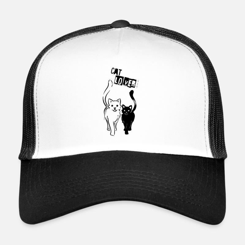 CAT LOVER - Amoureux des chats / noir & blanc Casquette trucker 
