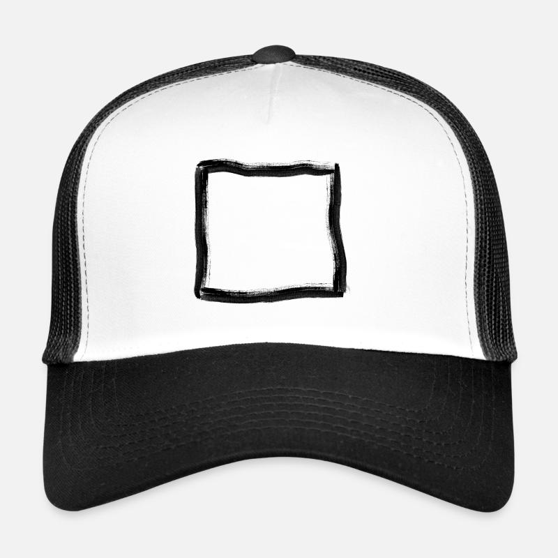 Schwarzer Pinselstrich Rahmen Linien Trucker Cap