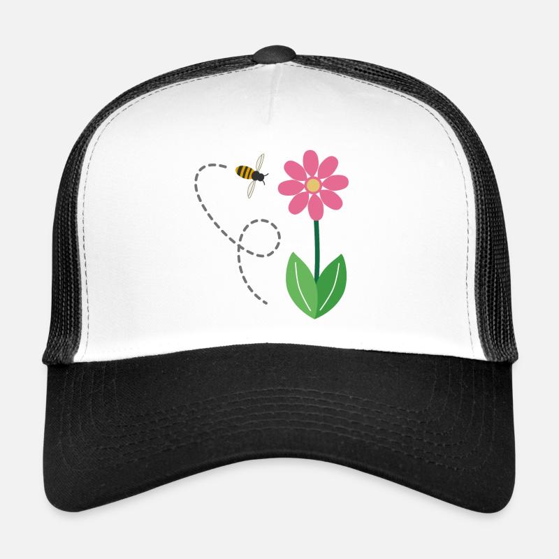Die Blume und die Biene - Trucker Cap - Weiß/Schwarz