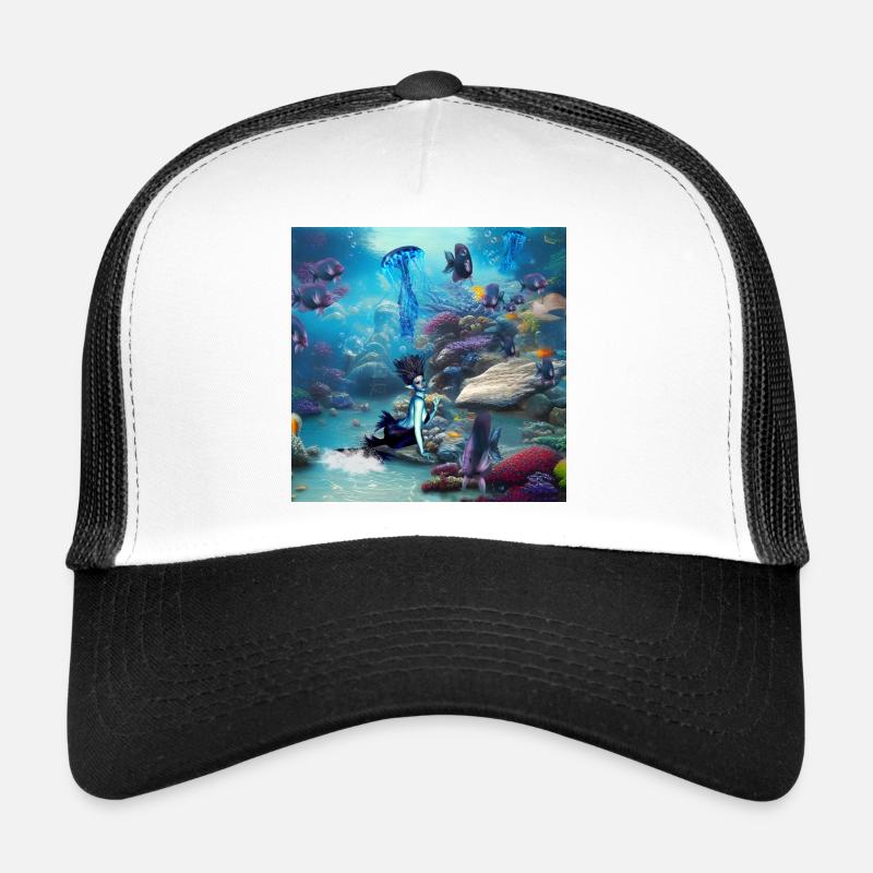Merveilleuse sirène avec des méduses Casquette trucker 