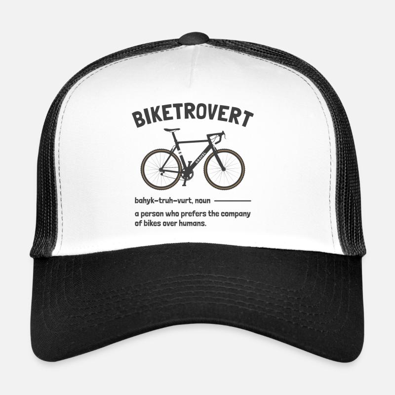Biketrovert Funny Cycling Quote Introvert Cyclist - Trucker Cap - white/black