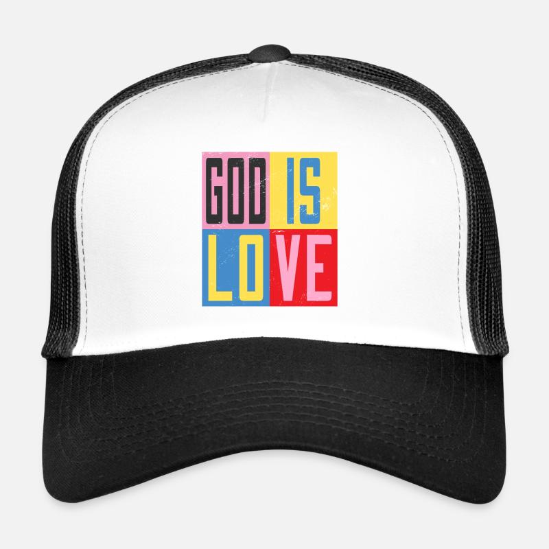 Dieu est amour - Casquette trucker  - blanc/noir