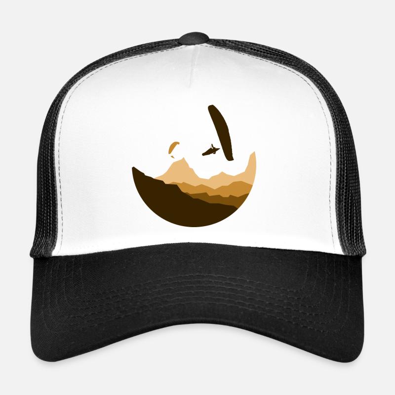 Mountains in a Circle Paragliding braun Trucker Cap