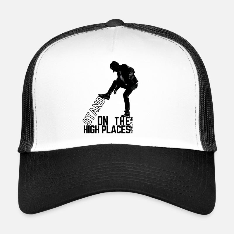 Auf der Höhe stehen (Englisch) - ps/18:34 - Trucker Cap - Weiß/Schwarz
