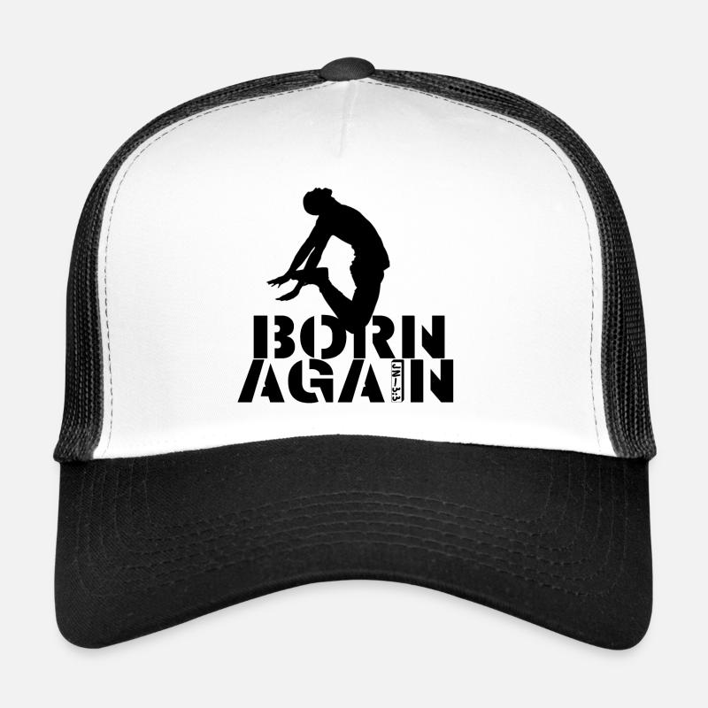BORN AGAIN (männlich) - John/3:3 - Trucker Cap - Weiß/Schwarz
