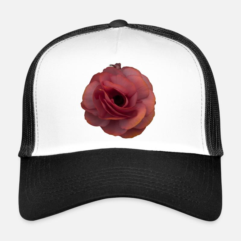 Rosa Rose Blütenpracht - Trucker Cap - Weiß/Schwarz