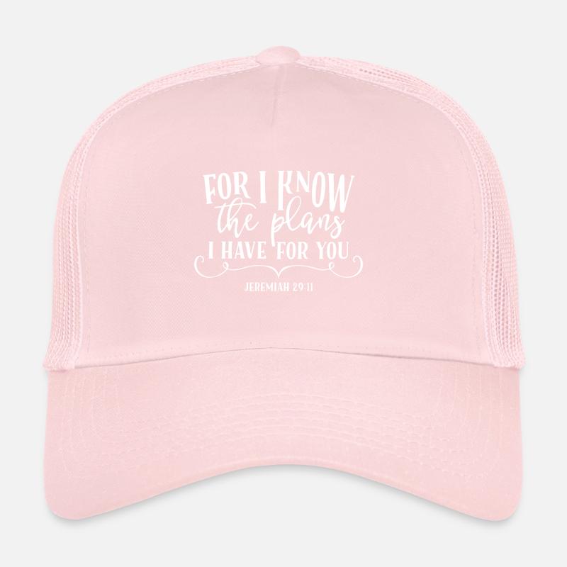 Christliches Design Denn Gott kennt die Pläne, die er hat Trucker Cap