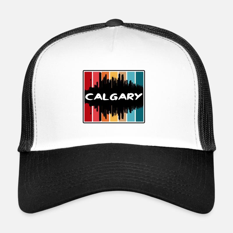 Calgary Canada Skyline Silhouette Travel Souvenir Trucker Cap