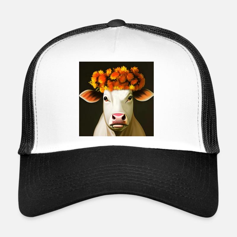La vache aux fleurs d'automne Casquette trucker 