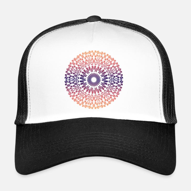 Mandala - Trucker Cap - Weiß/Schwarz
