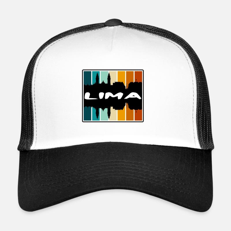 Lima Peru Skyline Silhouette Reise Souvenir Trucker Cap