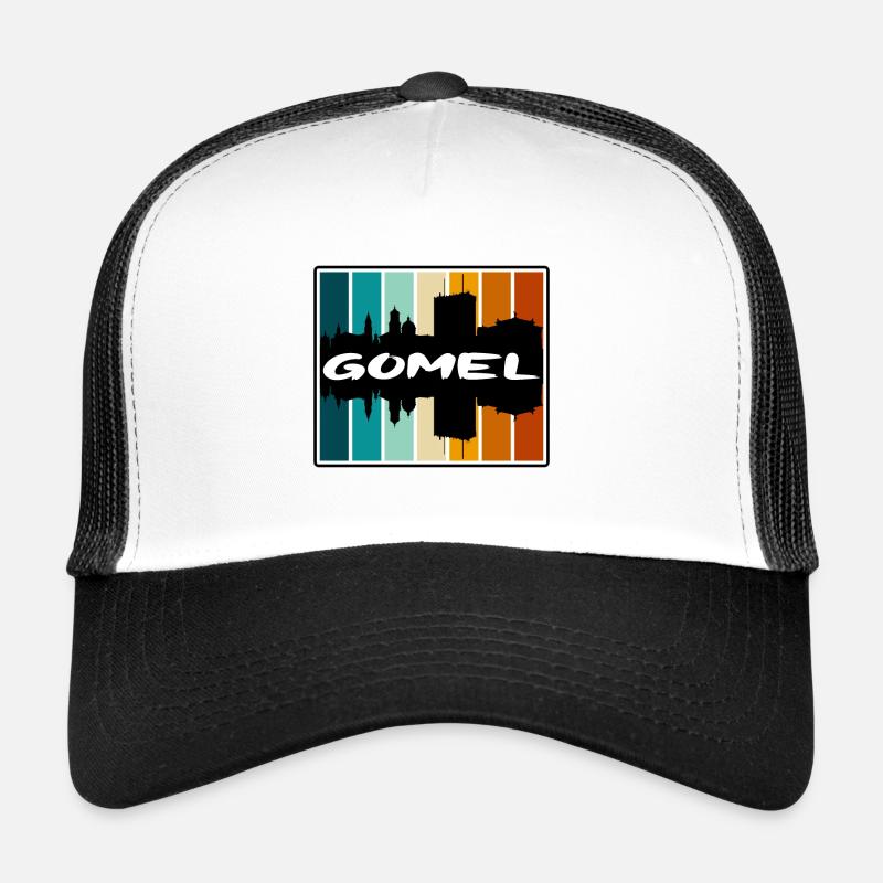 Gomel Biélorussie Skyline Silhouette Souvenir de voyage Casquette trucker 