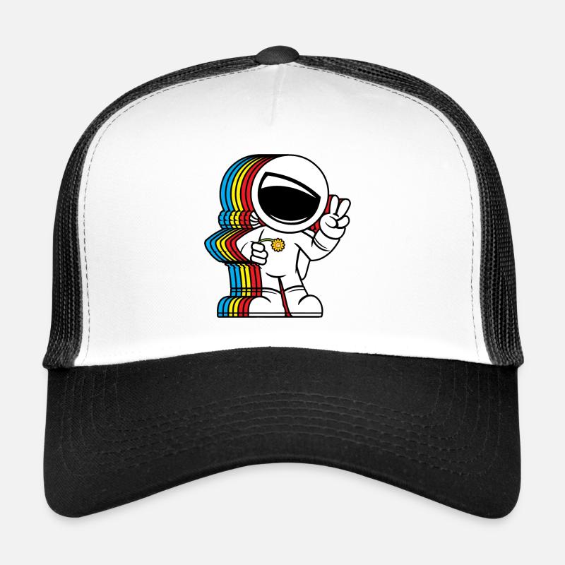 Friedensliebender Astronaut - Niedlicher Friedenszeichen Raumfahrer Trucker Cap