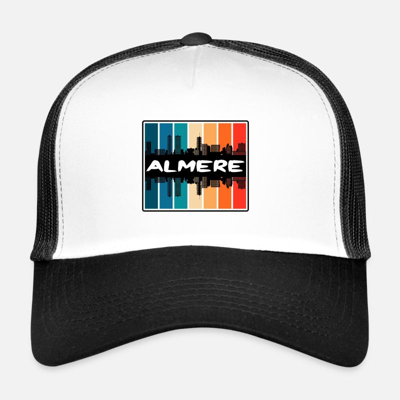 Almere Pays-Bas Skyline Silhouette Souve de voyage Casquette trucker 