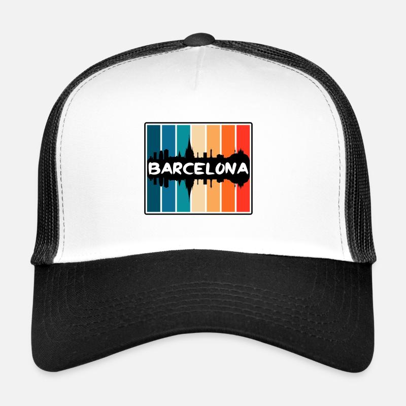 Barcelone Espagne Skyline Silhouette Voyage Souvenir Casquette trucker 