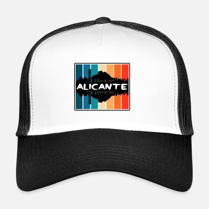 Alicante Spanien Skyline Silhouette Reise Souvenir Trucker Cap