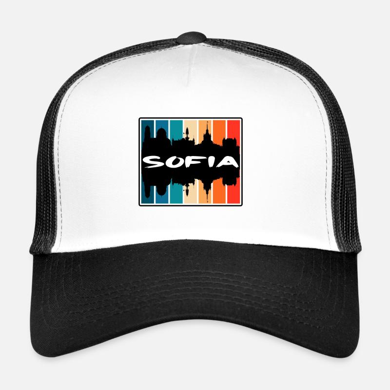 Sofia Bulgarie Skyline Silhouette Souvenir de voyage Casquette trucker 