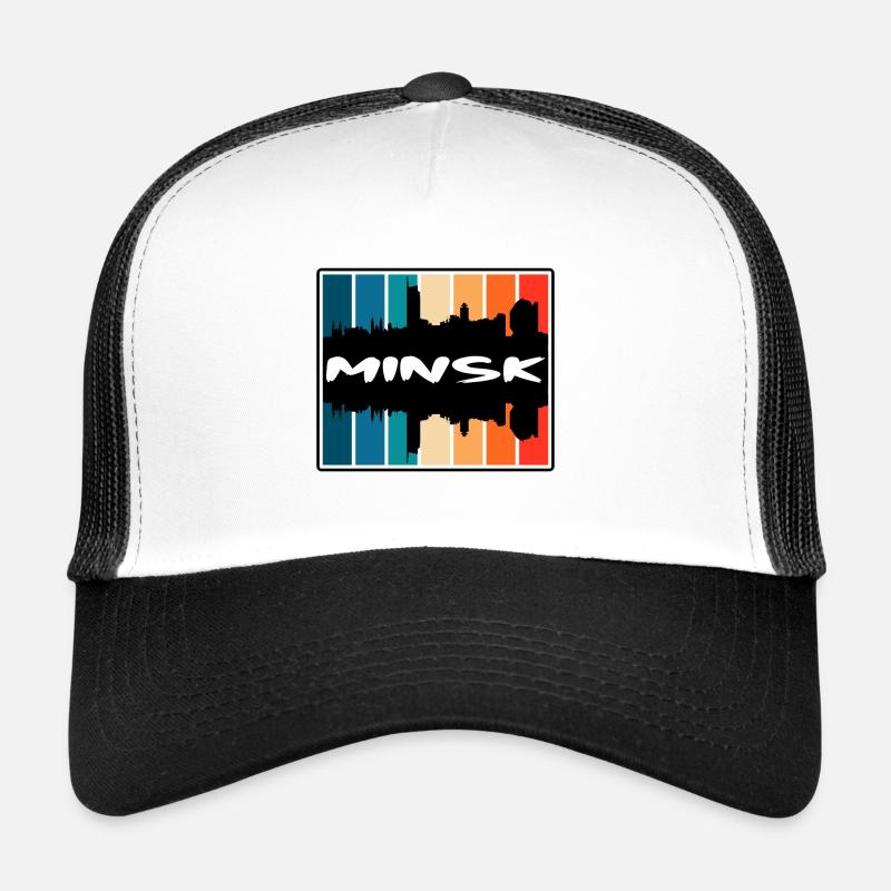 Minsk Biélorussie Skyline Silhouette Souvenir de voyage Casquette trucker 