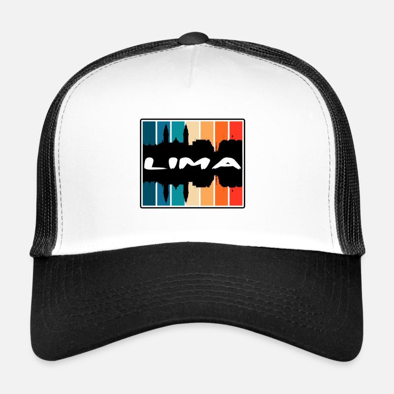 Lima Peru Skyline Silhouette Reise Souvenir Trucker Cap