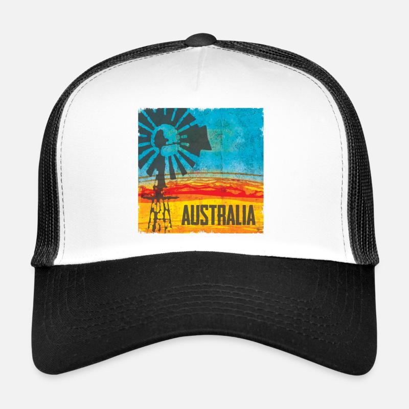 Australia Pinwheel Vintage Design Trucker Cap