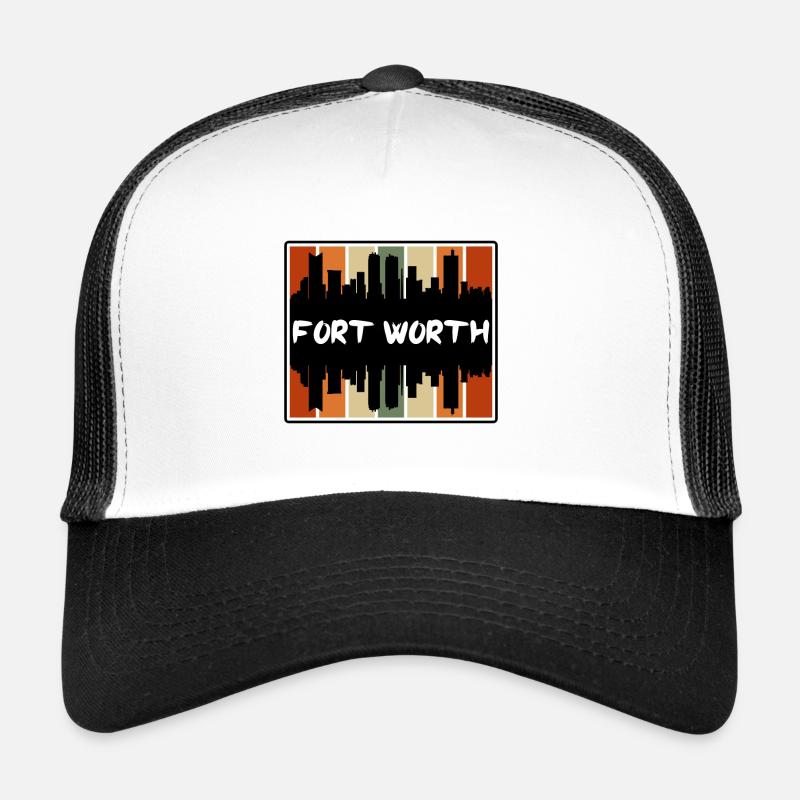 Fort Worth Texas USA Skyline Silhouette Reise Sou Trucker Cap