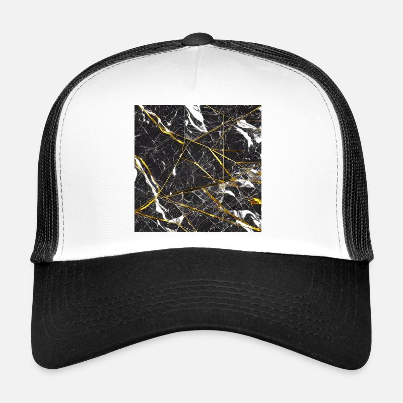 Marble Black Gold Marble imitation Trucker Cap