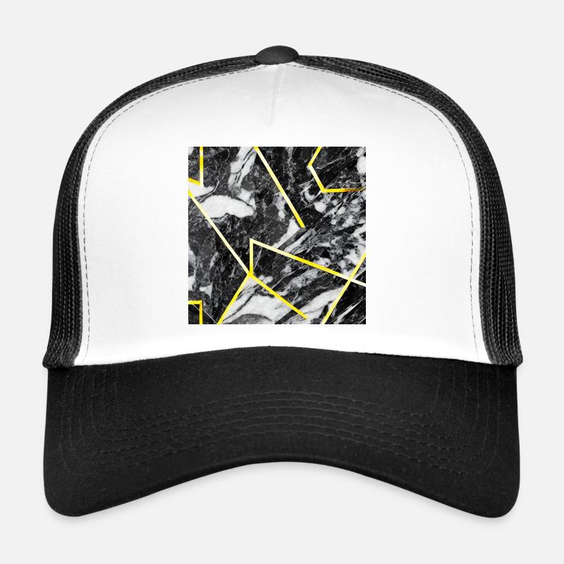 Marble Black Gold Geometric texture Trucker Cap